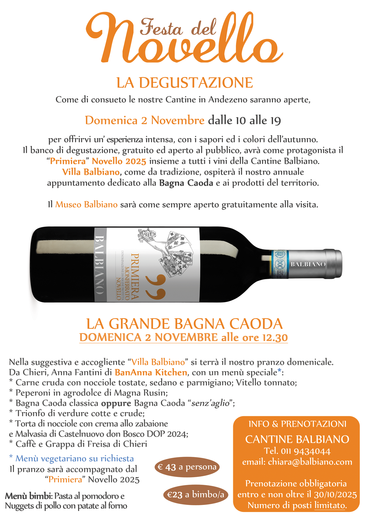 Festa del Novello 2025 | Pranzo Domenica 2 Novembre 2025